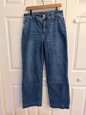 Judy Blue Mid-Rise Wide-Leg Jeans in Dark Blue Denim